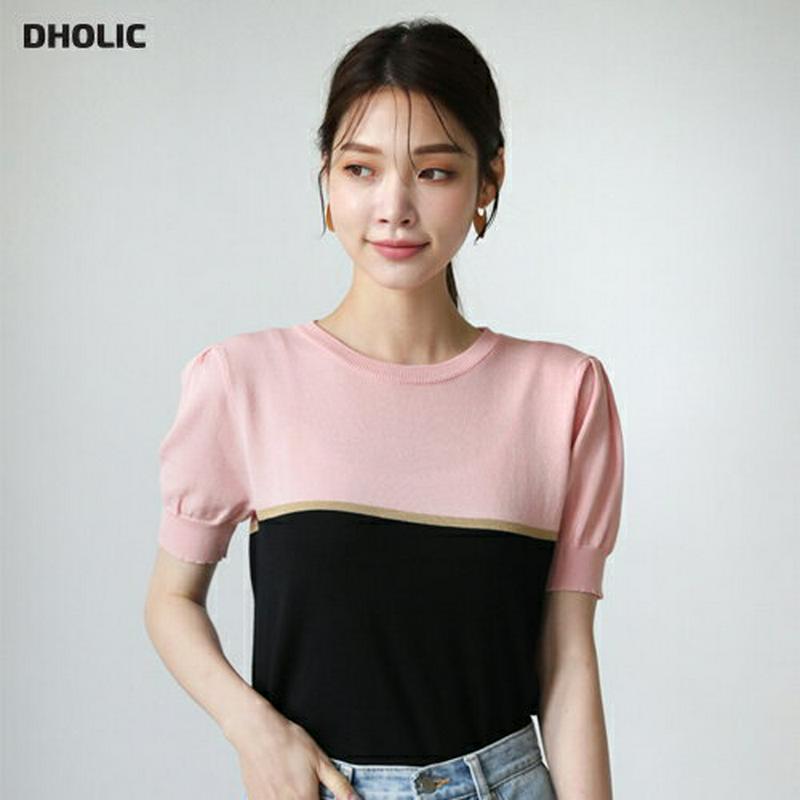 【新作10%OFF】コントラストカラーニット・全2色・b63496 レディース【tops】【韓国 ファッション トップス ニット