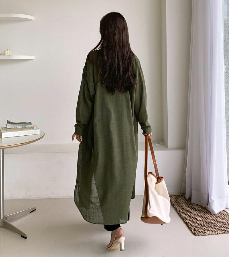 【新作10%OFF】スリットロングシャツ・全5色・b60545 レディース【bl】【韓国 ファッション トップス シャツ ロング