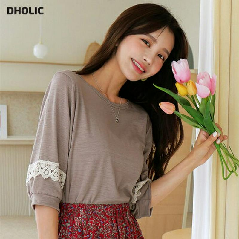 【新作10%OFF】レーススリーブTシャツ・全3色・t60568 レディース【tops】【韓国 ファッション トップス Tシャツ