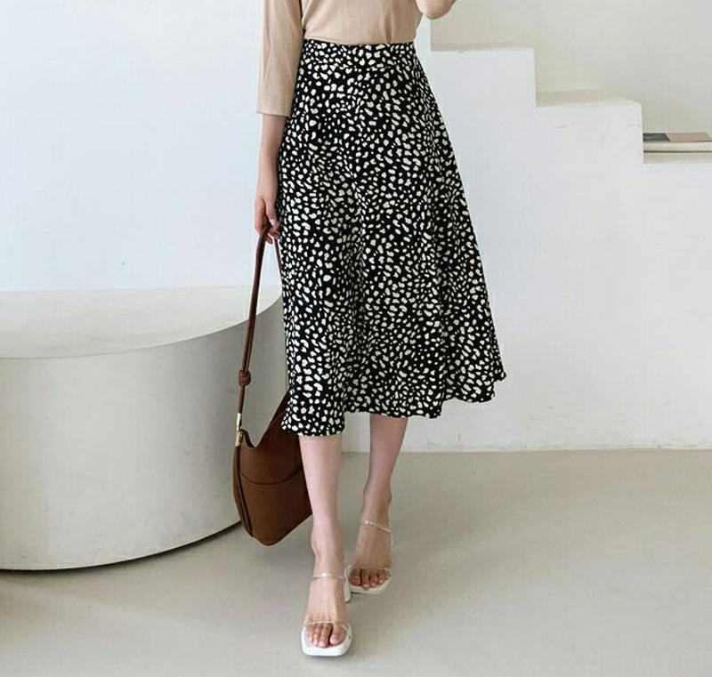 【新作10%OFF】レオパードフレアスカート・全3色・b60554 レディース【sk】【韓国 ファッション ボトムス スカート 