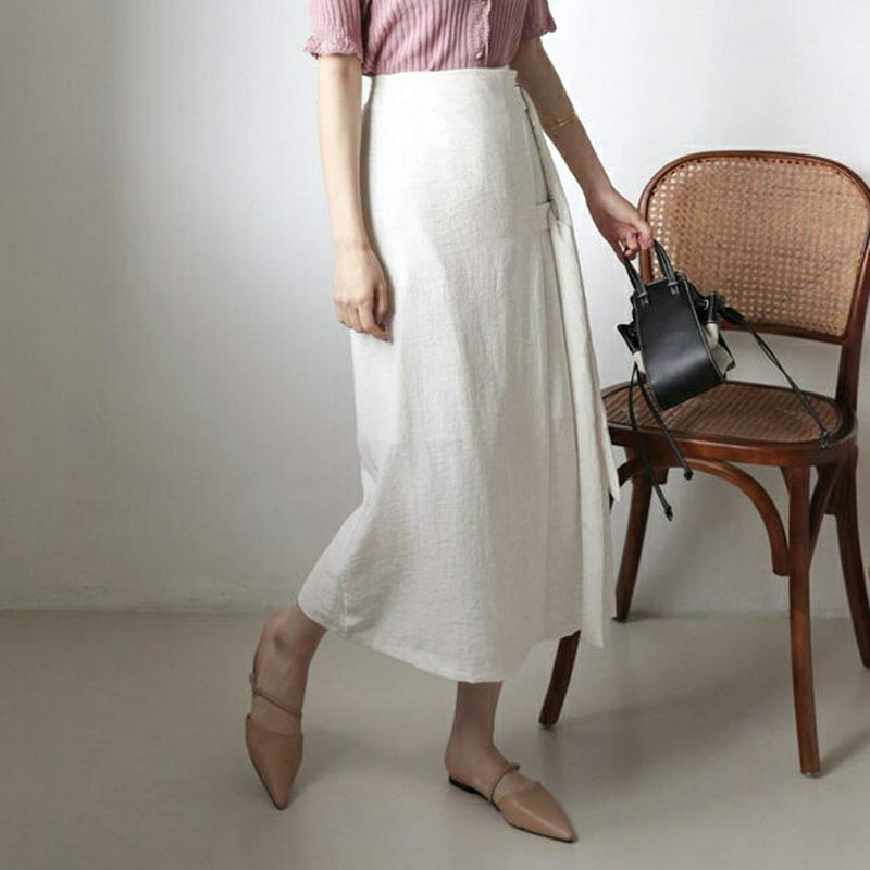 【新作10%OFF】サイドダブルベルトスカート・全2色・t63514 レディース【sk】【韓国 ファッション スカート ロング 