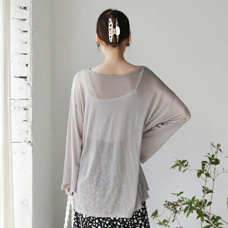 【新作10%OFF】ワイドスリーブシアーTシャツ・全3色・t63491 レディース【tops】【韓国 ファッション トップス T
