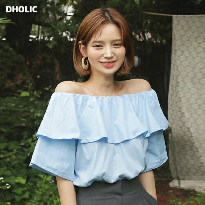 ラッフルTシャツ・全3色・b60508 レディース【tops】【韓国 ファッション トップス Tシャツ 綿 コットン ラッフル 