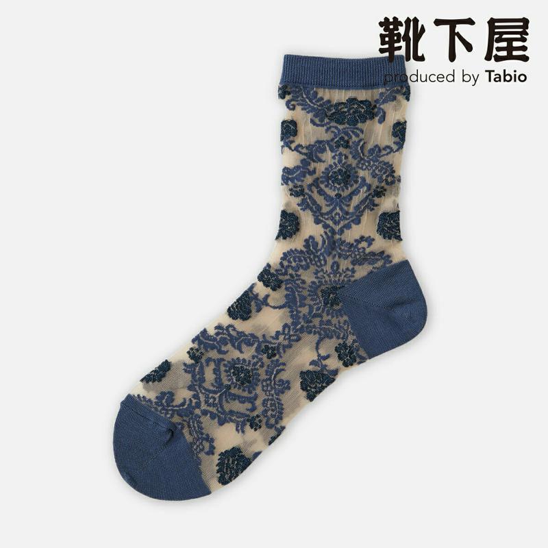 【あす楽】【靴下屋】 シアーバイカラーダマスク柄ソックス / 靴下 タビオ Tabio くつ下 ショート レディース 日本製 2106ka