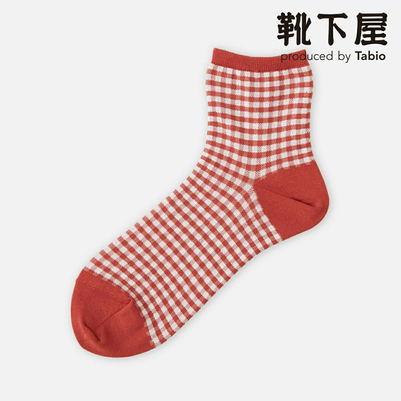 【あす楽】【靴下屋】 ギンガムチェックショートソックス / 靴下 タビオ Tabio くつ下 ショート レディース 日本製 2106ka