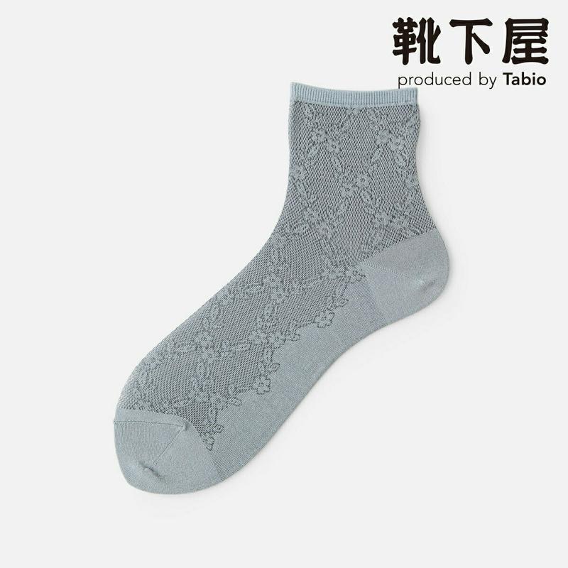 【全品送料無料★〜6/11 23:59迄】【あす楽】【靴下屋】 花柄レースメッシュ ショートソックス / 靴下 タビオ Tabio くつ下 ショート レディース 日本製