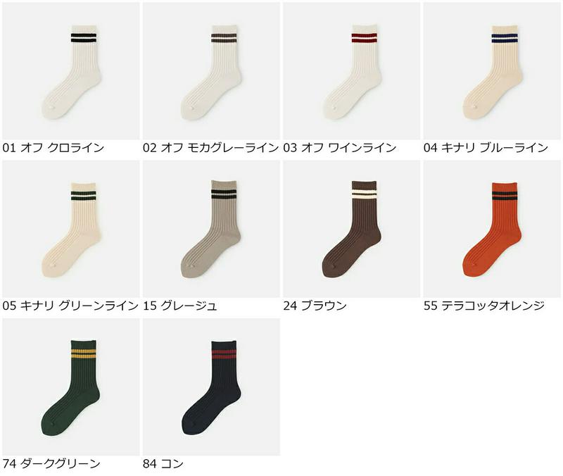 【あす楽】【靴下屋】 カジュアル2本ラインソックス / 靴下 タビオ Tabio くつ下 クルー レディース 日本製