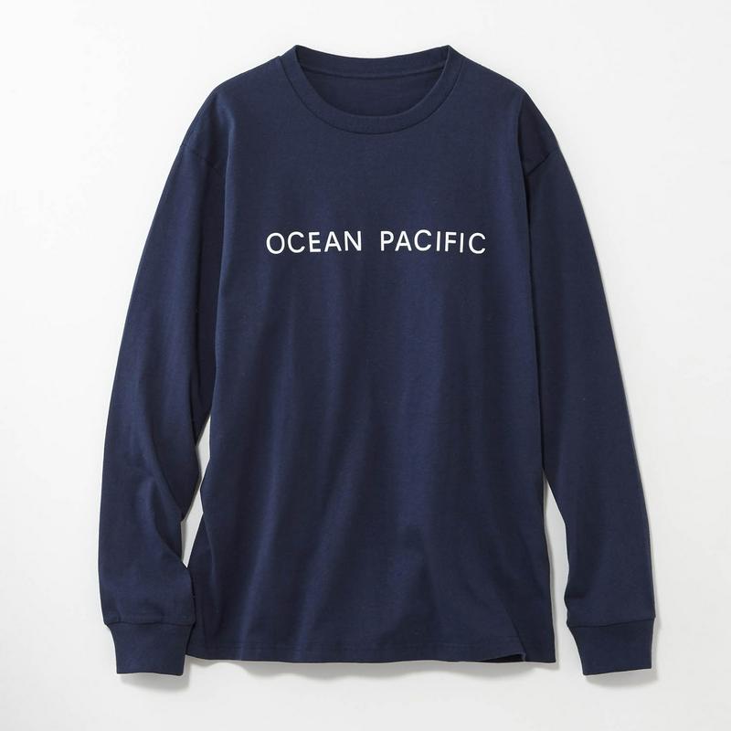 １枚でおしゃれ見せ♪バックプリント長袖Ｔシャツ【ホワイト／ＸＬサイズのみ】（オーシャンパシフィック/OCEAN PACIFIC）