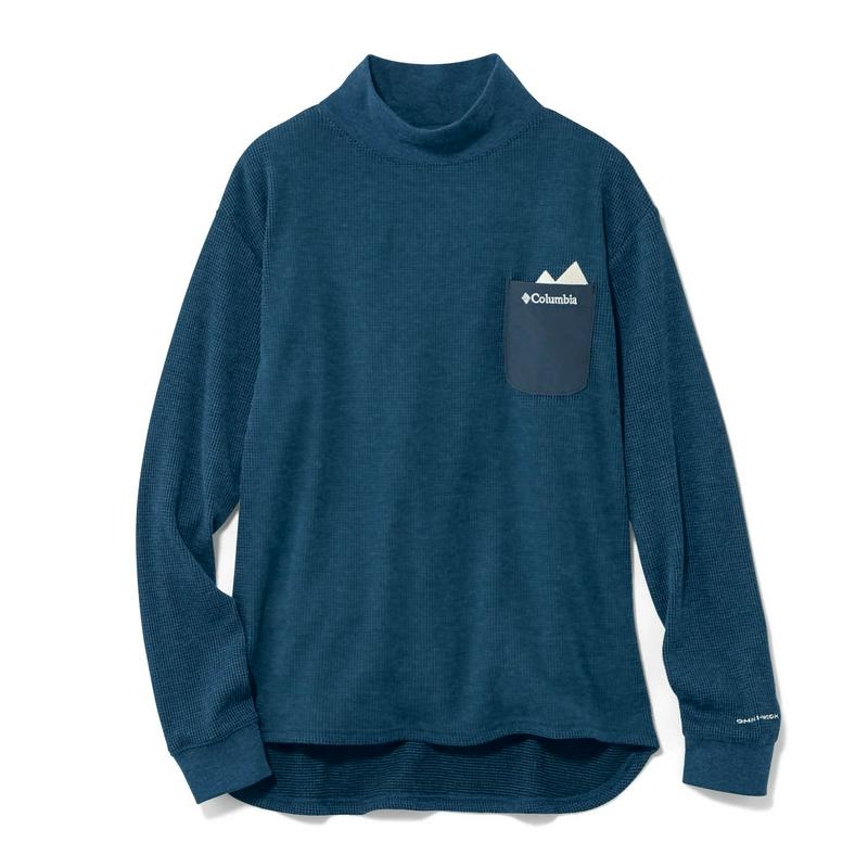 ウール混であったか！ワッフル素材モックネックプルオーバー【吸汗速乾】（コロンビア/Columbia）