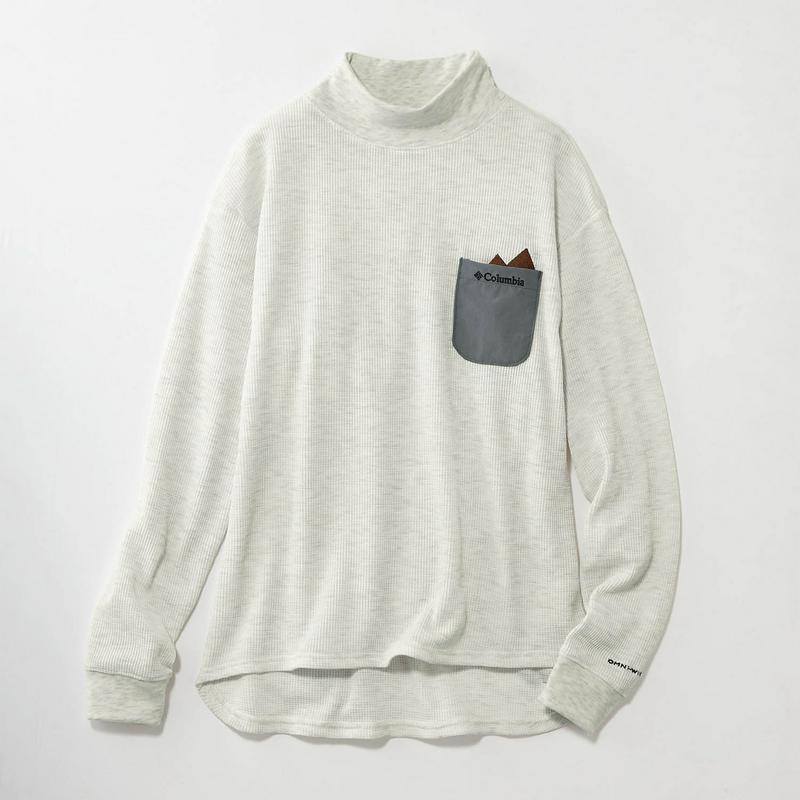 ウール混であったか！ワッフル素材モックネックプルオーバー【吸汗速乾】（コロンビア/Columbia）