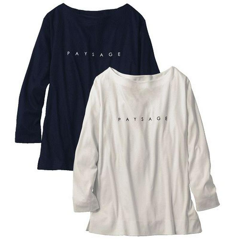 ボートネックロゴＴシャツ（花笑むとき／hana emu toki）