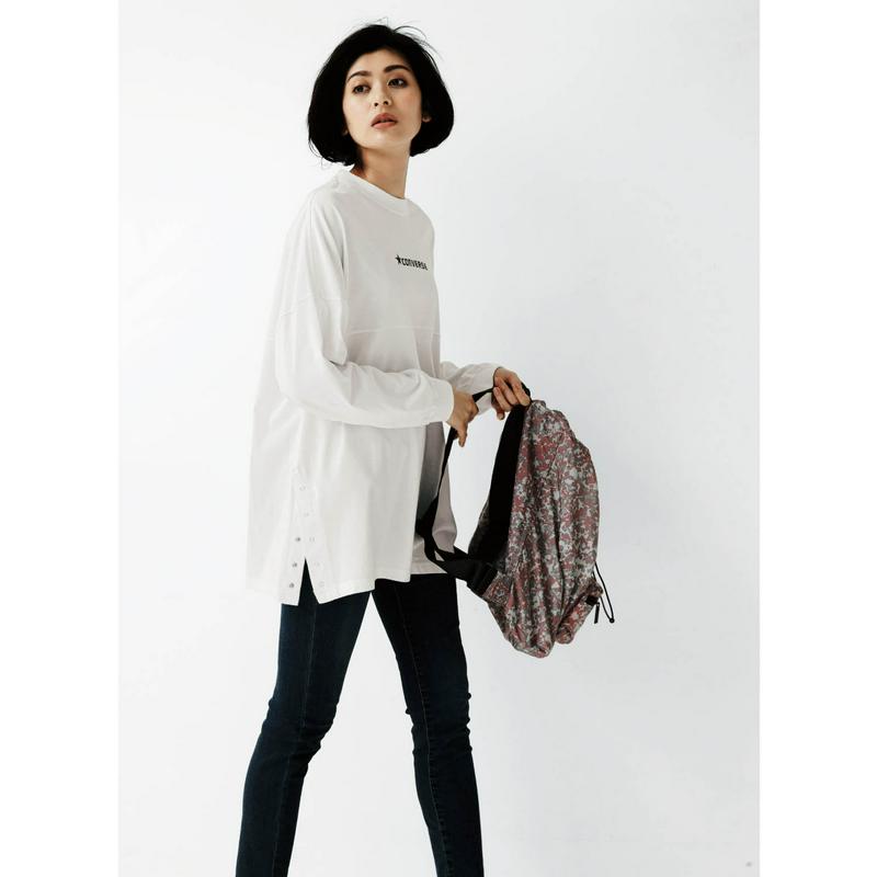春先にも大活躍！体型カバー効果◎ボタン付きスリットチュニックＴシャツ（コンバース/CONVERSE）