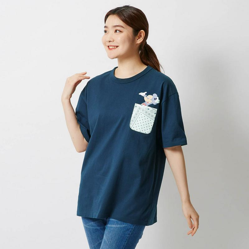 【おうちディズニー化計画】【ユニセックス】ポケットＴシャツ「ミッキーマウス」（ディズニー）