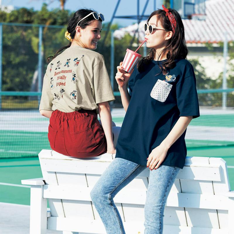 【おうちディズニー化計画】【ユニセックス】ポケットＴシャツ「ミッキーマウス」（ディズニー）