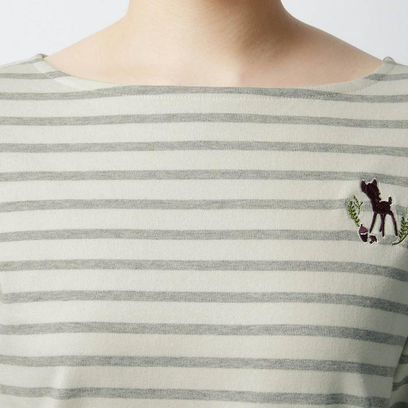 ワンポイント刺繍ボーダーカットソー【Ｓ～ＬＬ】（選べるキャラクター）（ディズニー）