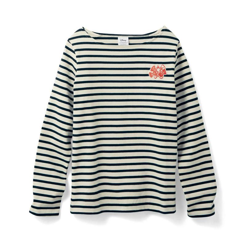 ワンポイント刺繍ボーダーカットソー【Ｓ～ＬＬ】（選べるキャラクター）（ディズニー）