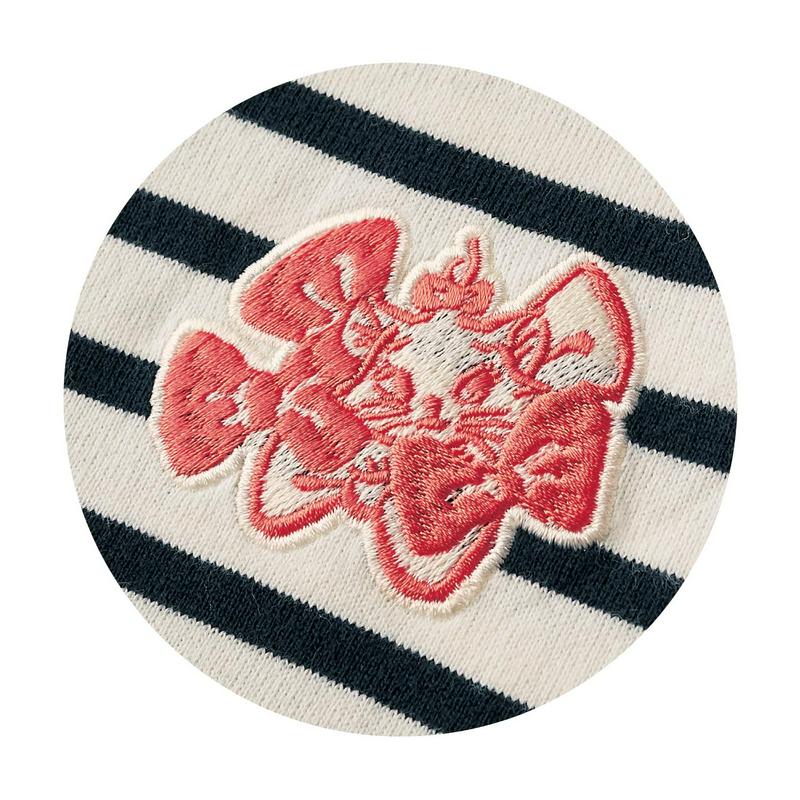 ワンポイント刺繍ボーダーカットソー【Ｓ～ＬＬ】（選べるキャラクター）（ディズニー）