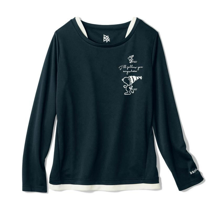 「スヌーピー」フェイクレイヤードロングＴシャツ【ＵＶケア・吸汗速乾】（ピーナッツ／PEANUTS）