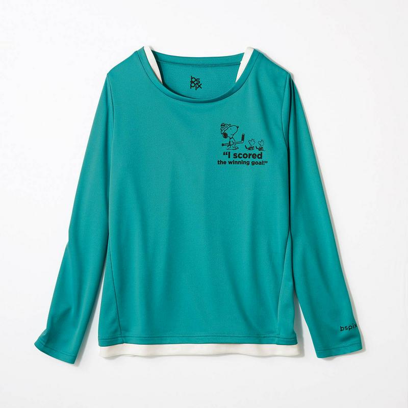 「スヌーピー」フェイクレイヤードロングＴシャツ【ＵＶケア・吸汗速乾】（ピーナッツ／PEANUTS）