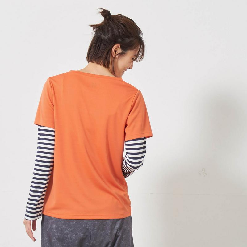 「スヌーピー」袖レイヤードドライメッシュＴシャツ【ＵＶケア・吸汗速乾】（ピーナッツ／PEANUTS）
