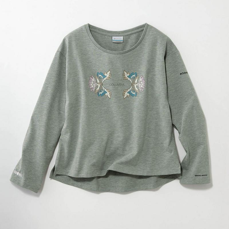 春先まで活躍！フラワープリントがかわいい長袖Ｔシャツ【ＵＶケア・吸汗速乾】（コロンビア/Columbia）