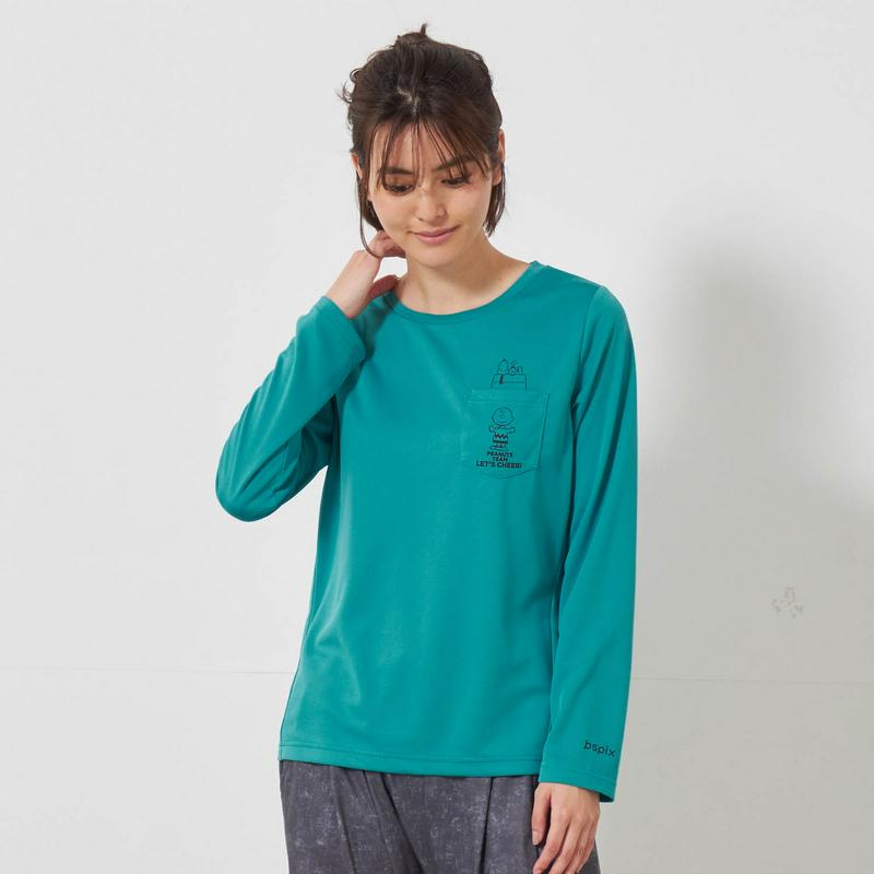 「スヌーピー」ドライメッシュさらさら長袖Ｔシャツ【ＵＶケア・吸汗速乾】（ピーナッツ／PEANUTS）