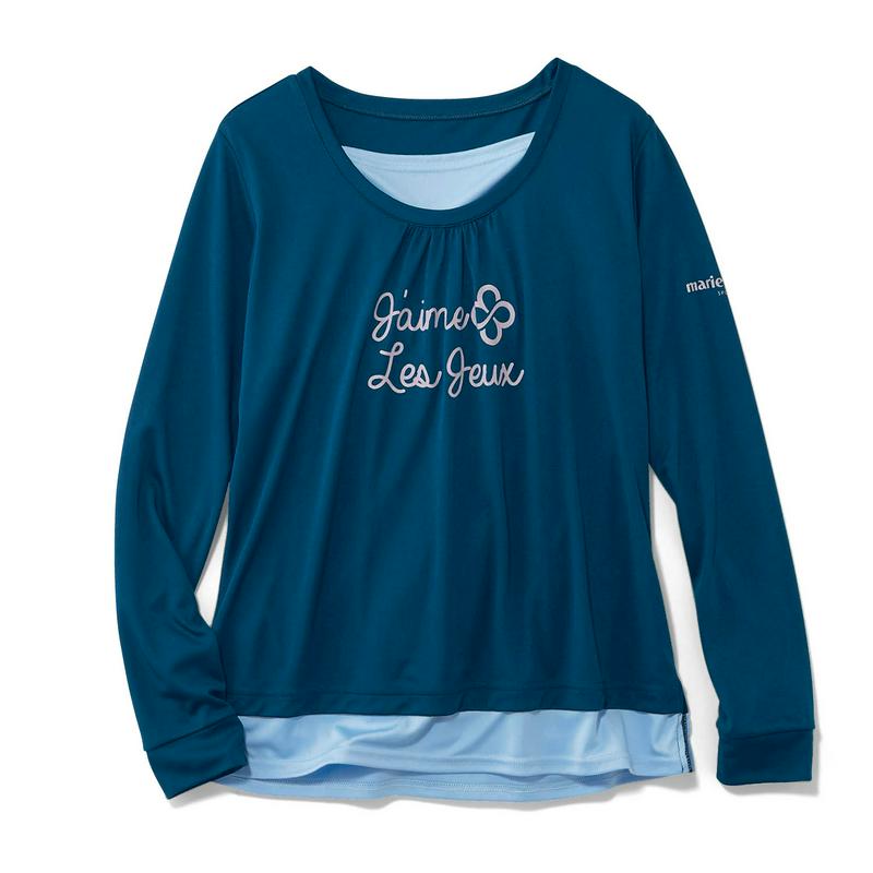 １枚でおしゃれ見せ！春先にもおすすめレイヤード長袖Ｔシャツ【ＵＶケア・吸汗速乾】（マリ・クレール スポール/marie claire sport）