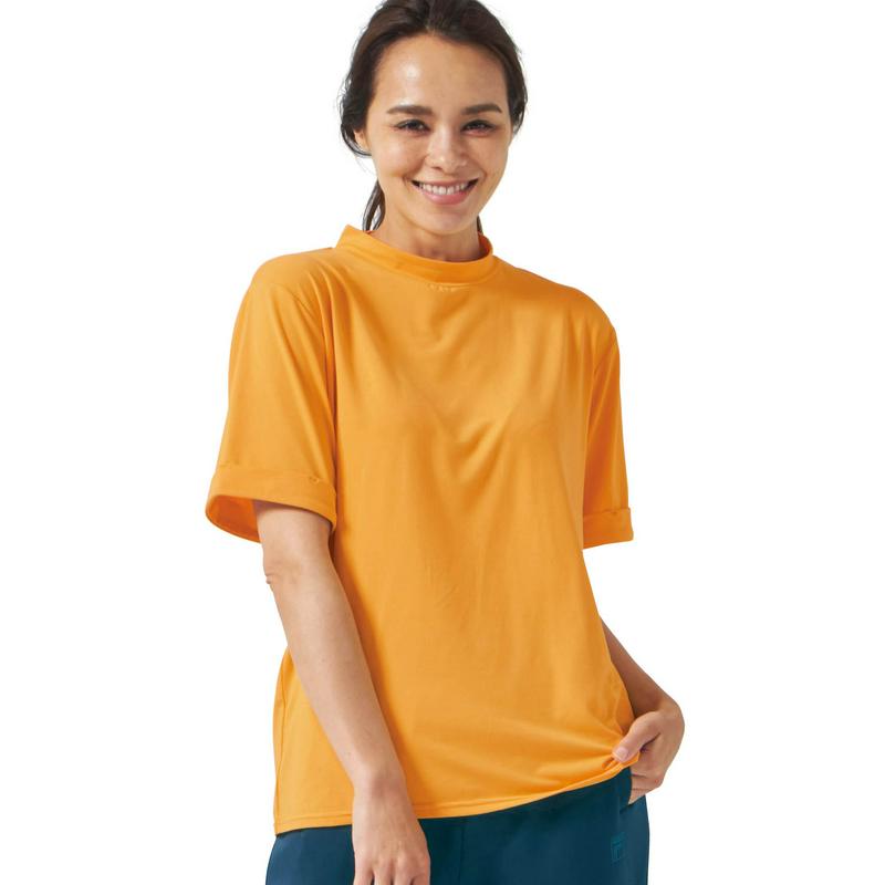 胸元安心のボトルネック袖ロールアップＴシャツ【ＵＶケア・吸汗速乾】（フィラ/FILA）
