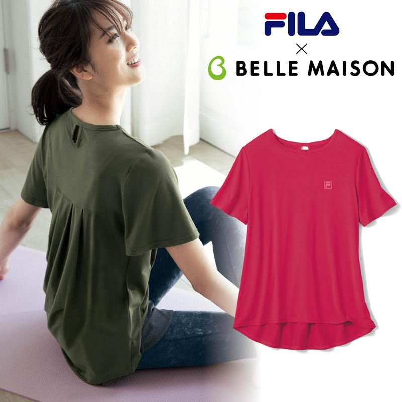 宅トレやリラックスウェアとしても◎バックフレア半袖Ｔシャツ【ＵＶケア・吸汗速乾】（フィラ/FILA）
