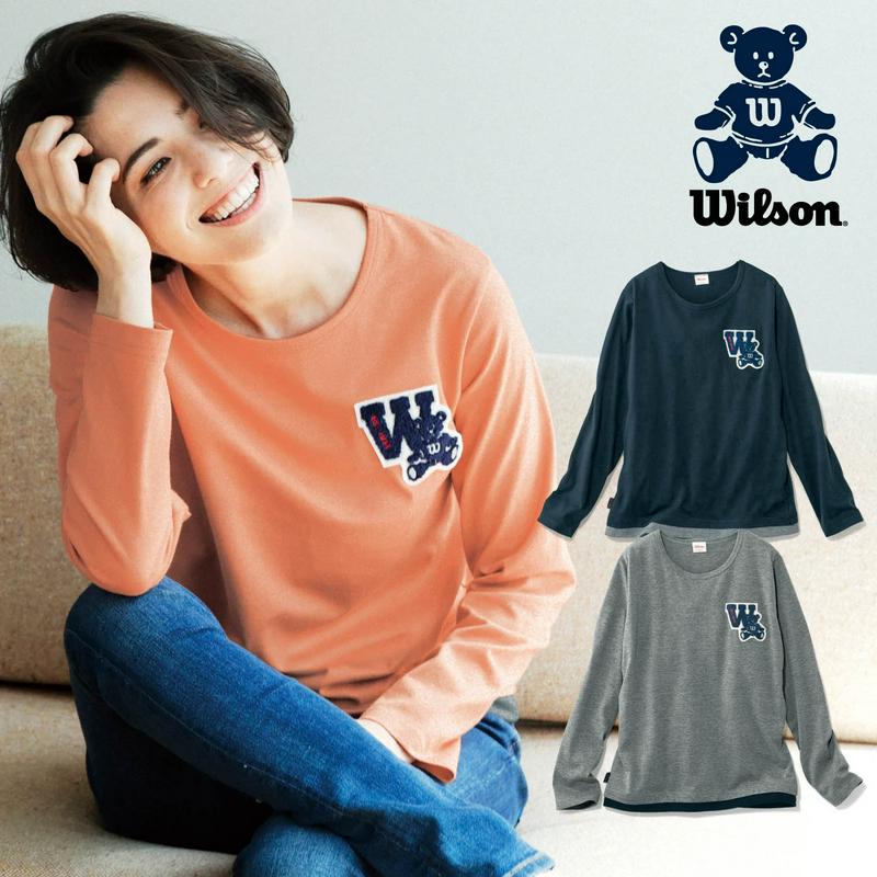 １枚でサマ見え！サガラ刺繍裾レイヤード長袖Ｔシャツ（ウイルソン/Wilson）