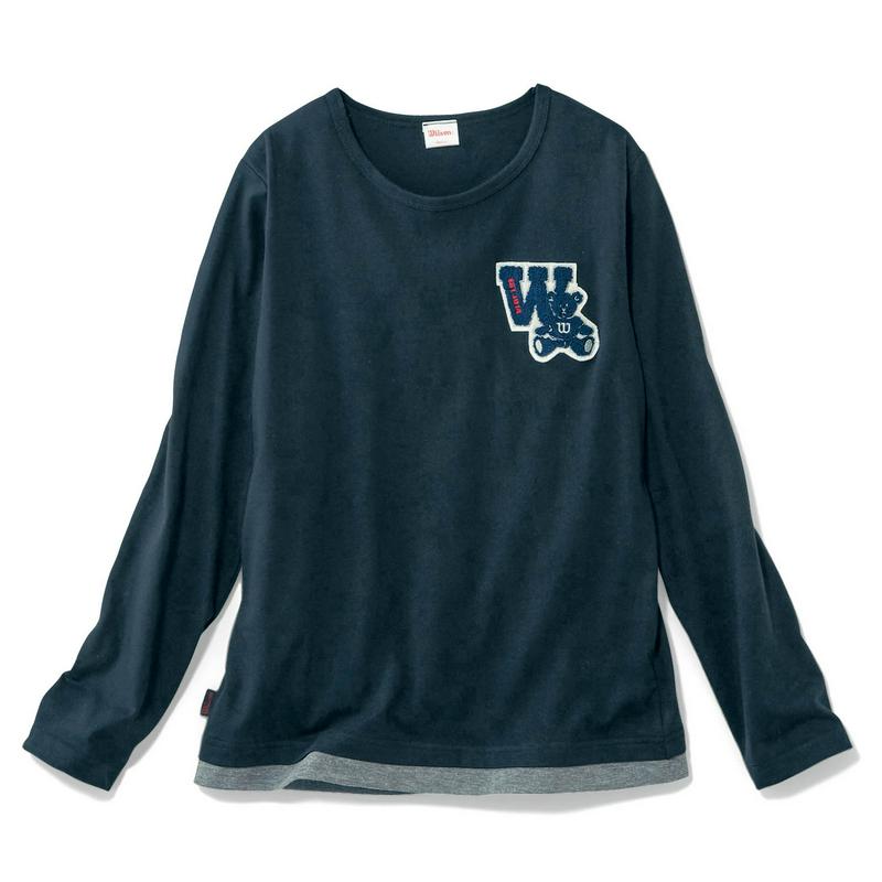 １枚でサマ見え！サガラ刺繍裾レイヤード長袖Ｔシャツ（ウイルソン/Wilson）