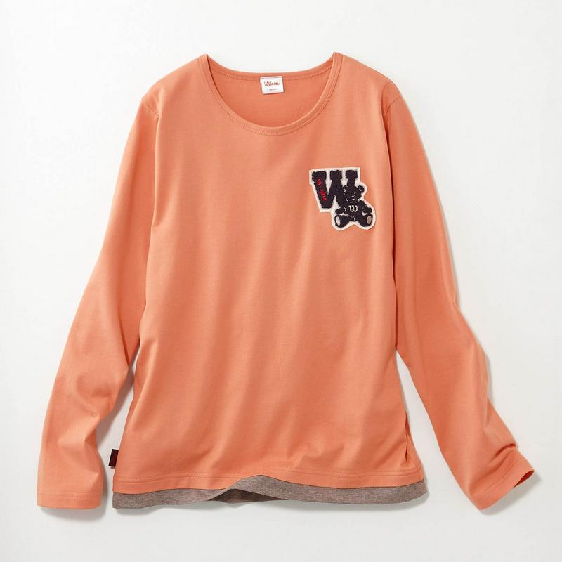 １枚でサマ見え！サガラ刺繍裾レイヤード長袖Ｔシャツ（ウイルソン/Wilson）