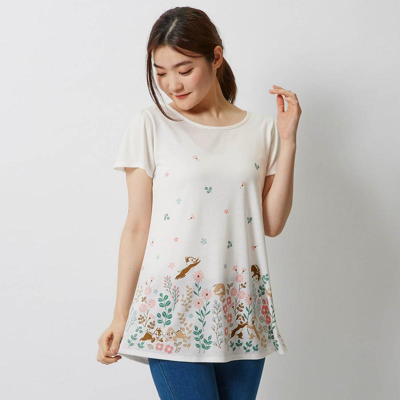 【おうちディズニー化計画】フレアチュニックＴシャツ（選べるキャラクター）（ディズニー）