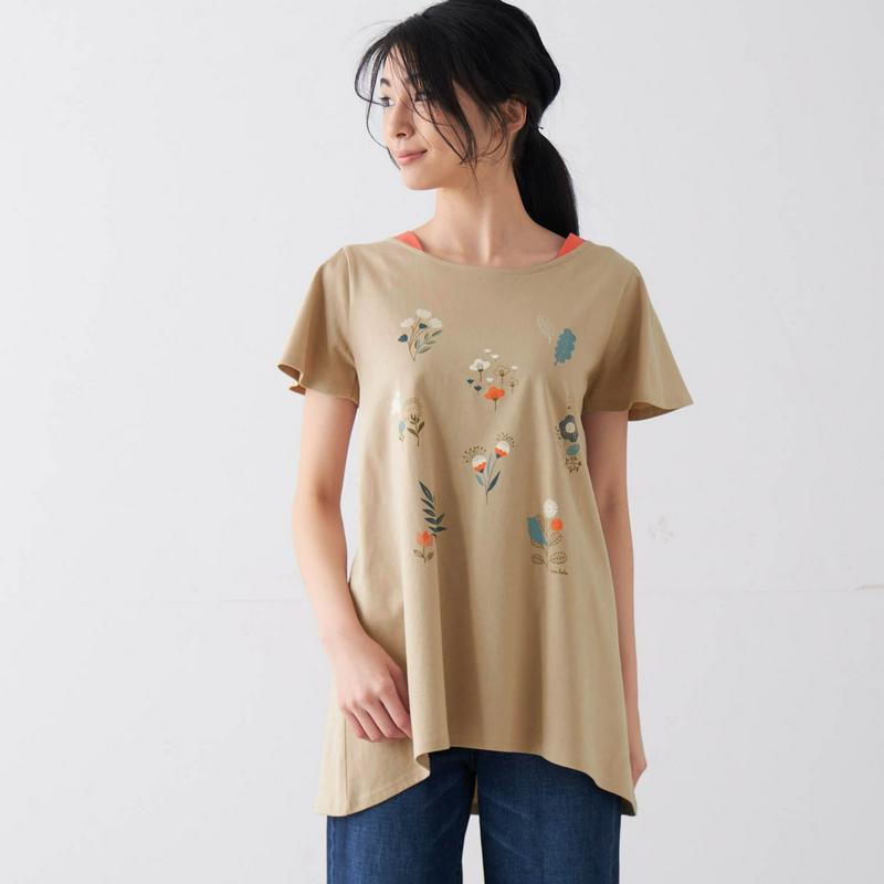 フェイクレイヤードチュニックＴシャツ「ミニラボ」【綿１００％】（mini labo）