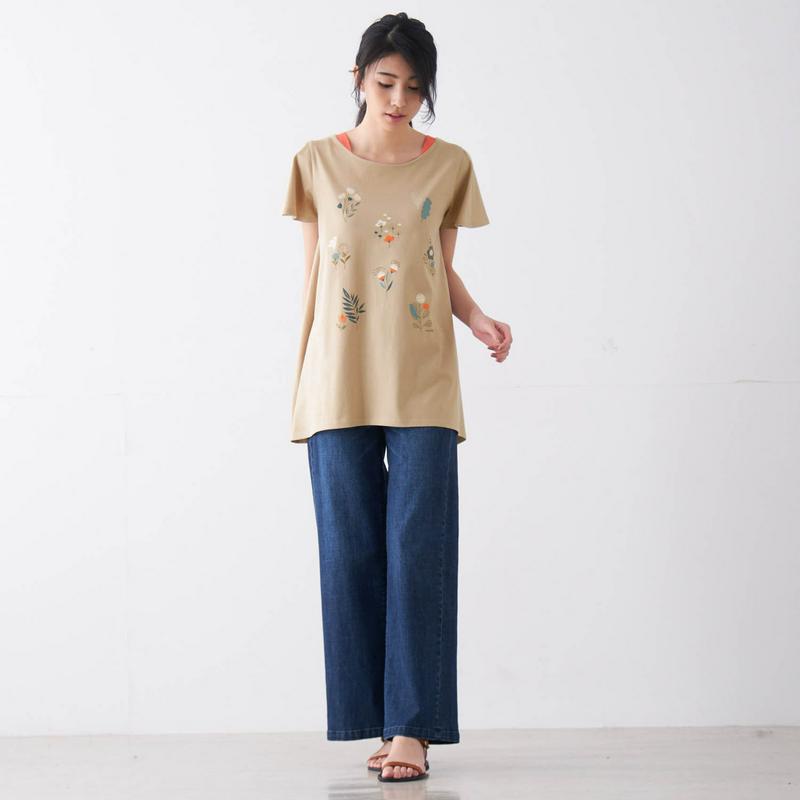 フェイクレイヤードチュニックＴシャツ「ミニラボ」【綿１００％】（mini labo）