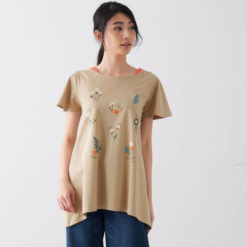 フェイクレイヤードチュニックＴシャツ「ミニラボ」【綿１００％】（mini labo）
