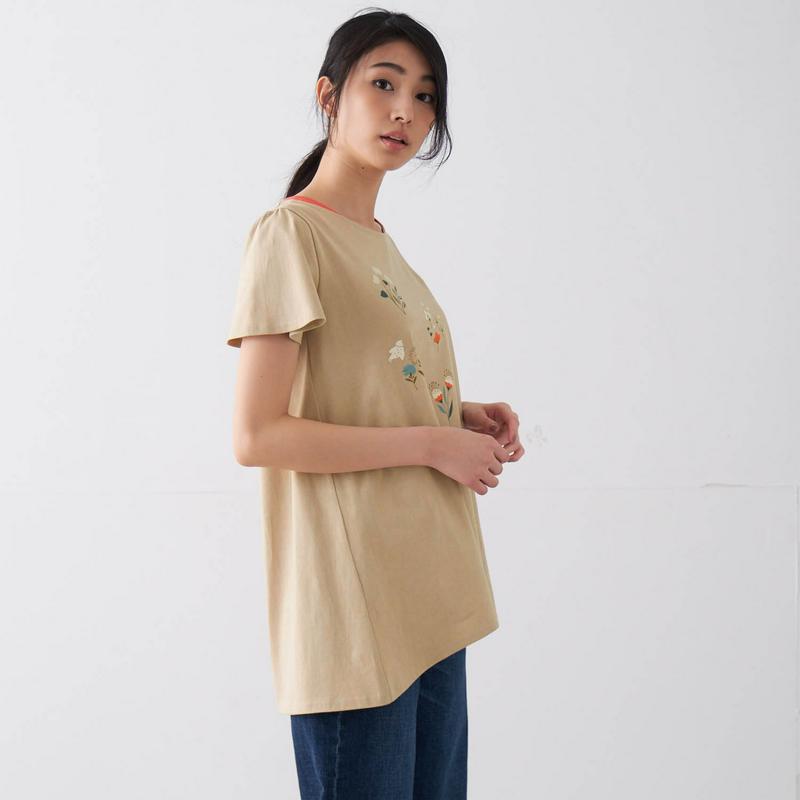 フェイクレイヤードチュニックＴシャツ「ミニラボ」【綿１００％】（mini labo）