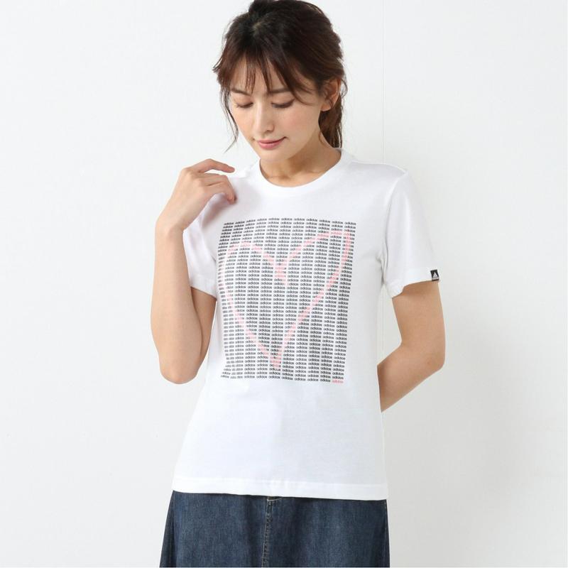 ハート＆ロゴがかわいいプリントＴシャツ（アディダス/adidas）