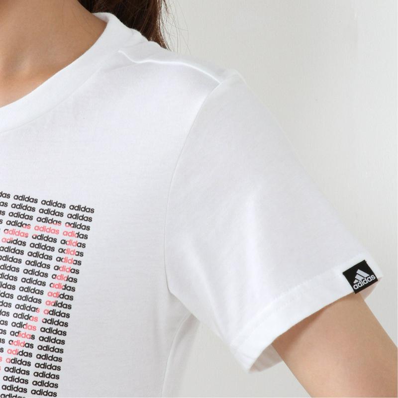 ハート＆ロゴがかわいいプリントＴシャツ（アディダス/adidas）