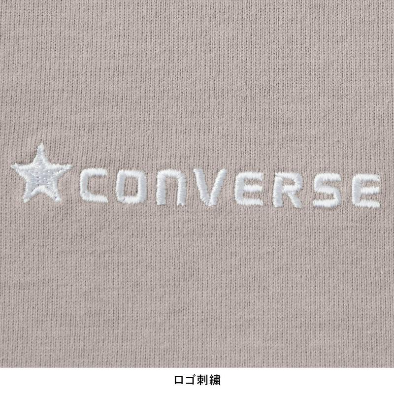 後ろボタンで重ね着に最適◎刺繍使い６分袖Ｔシャツ（コンバース/CONVERSE）