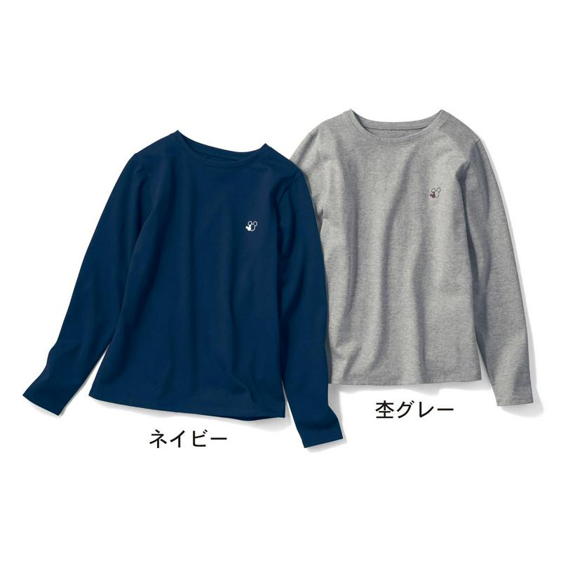 ワンポイント長袖Ｔシャツ【Ｓ～ＬＬ】「ミッキーモチーフ」（ディズニー）