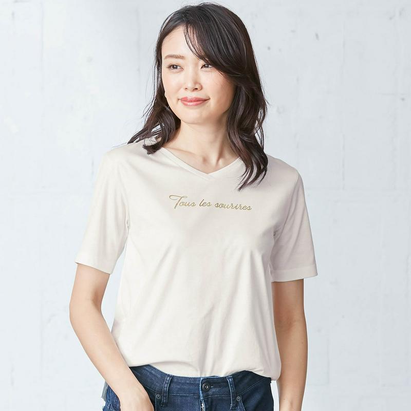 綿１００％ピマコットン大人のキレイめロゴＴシャツ【汗ジミ防止】（スタイルノート/StyleNote）
