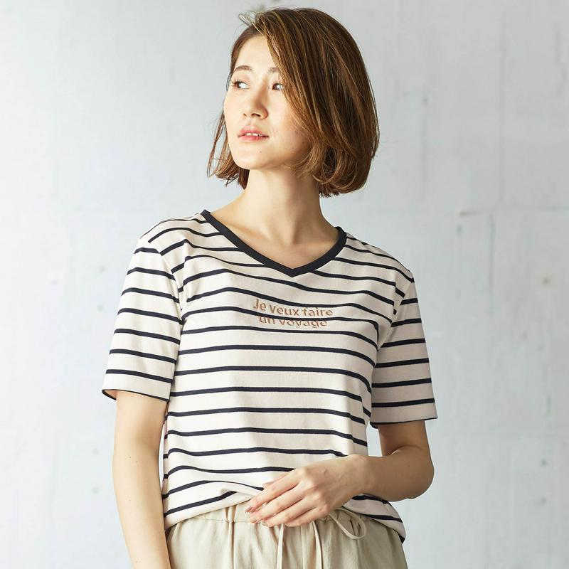 綿１００％ピマコットン大人のキレイめロゴＴシャツ【汗ジミ防止】（スタイルノート/StyleNote）