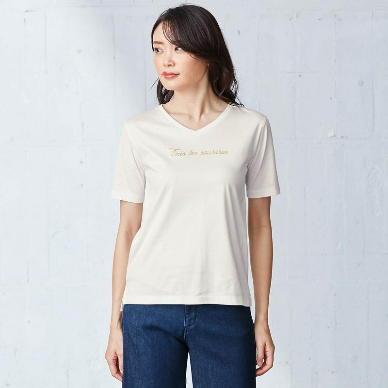 綿１００％ピマコットン大人のキレイめロゴＴシャツ【汗ジミ防止】（スタイルノート/StyleNote）