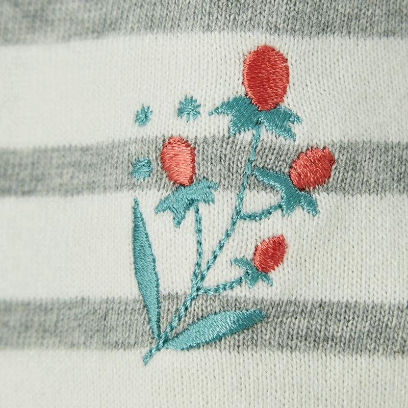 刺繍入りボーダーカットソー「ミニラボ」（mini labo）