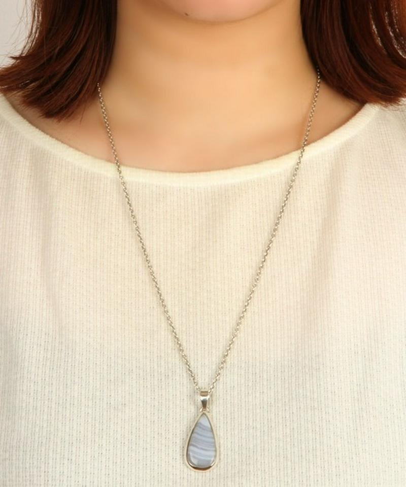【フランス買付】ブルーレースしずくネックレス（1点もの）