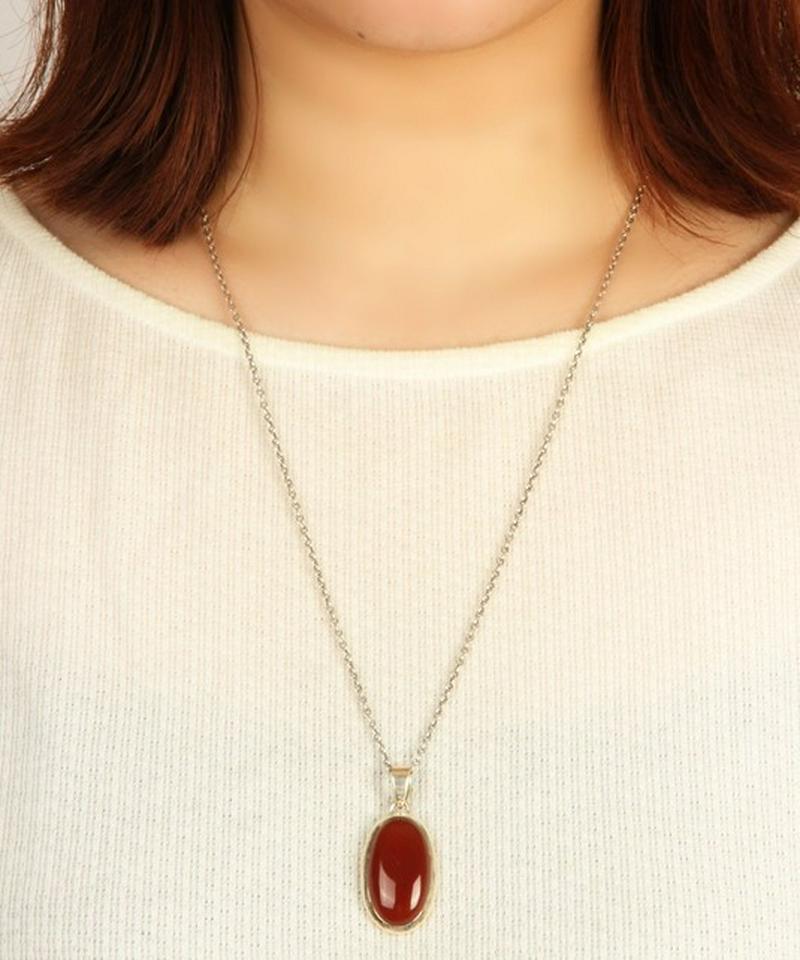 【フランス買付】カーネリアンオーバルネックレス（1点もの）