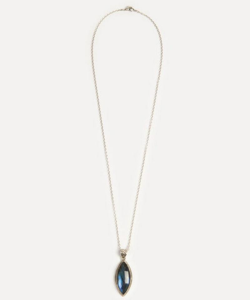 【フランス買付】ラブラドライト二重リーフネックレス（1点もの）