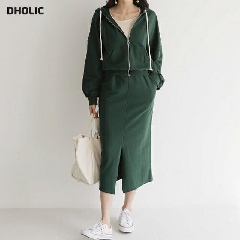 【新作10%OFF】フードジップアップ&スカートSET・全3色・t47901 レディース【ops】【韓国 ファッション セットア