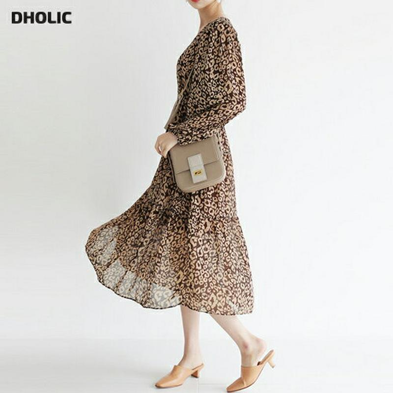 【新作10%OFF】ドロストレオパードワンピース・全2色・b47907 レディース【ops】【韓国 ファッション ワンピース ミ